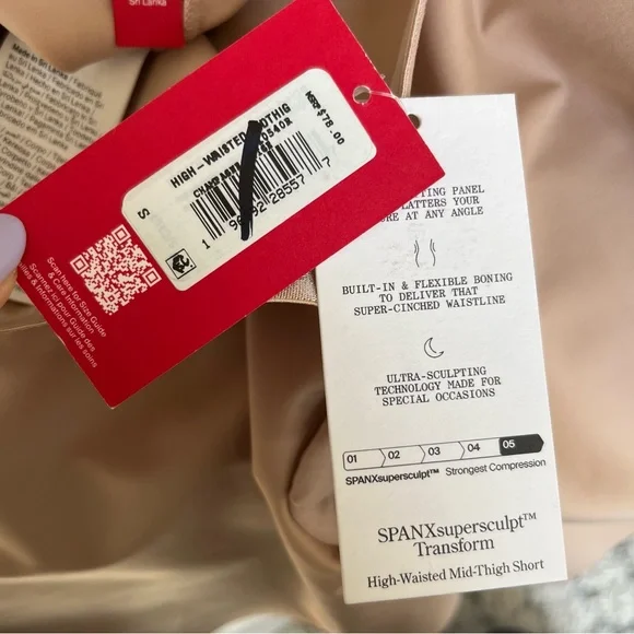 Spanx SuperSculpt Transform High-Waisted Mid-Thigh Shapewear Short Nude S - Picture 8 of 8